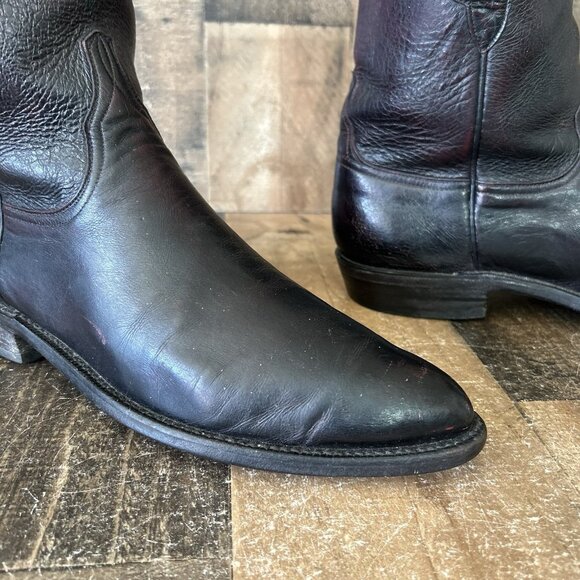Lucchese Classics Handmade L350029 Black Cherry Roper Cowboy Boots Mens 10.5 D - Picture 11 of 12
